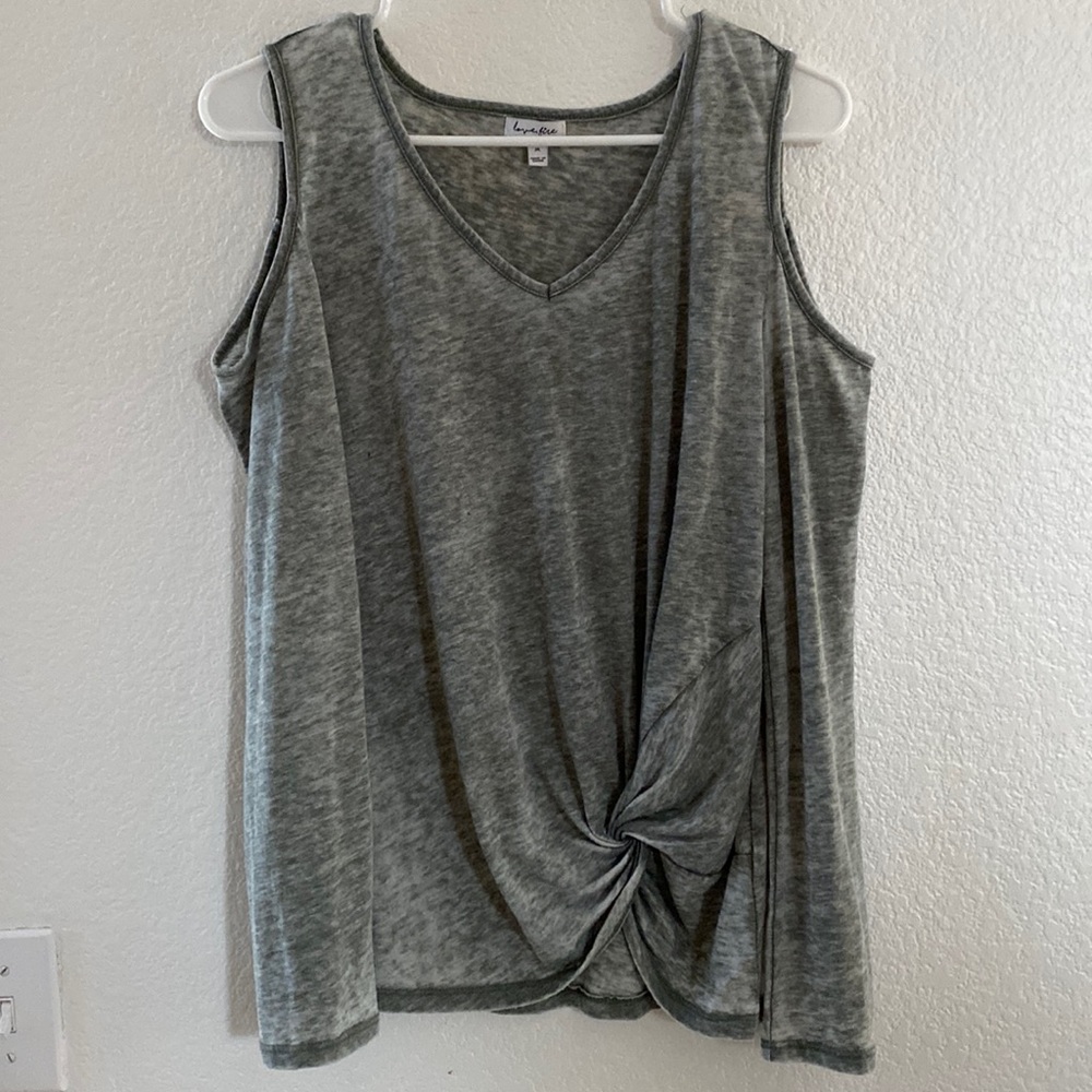 Love Fire top, green/grey color, size M